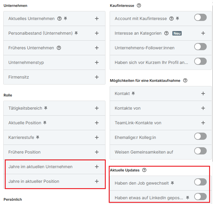 LinkedIn Sales Navigator Filter